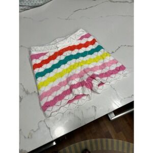 Janie and Jack striped crochet short with a scalloped hem girls 18-24 months